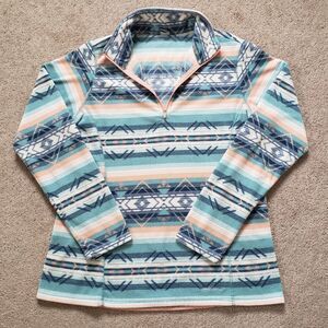 Eddie Bauer women's Aztec Fleece 1/4 Zip Pullover Sweater Southwest Size Med